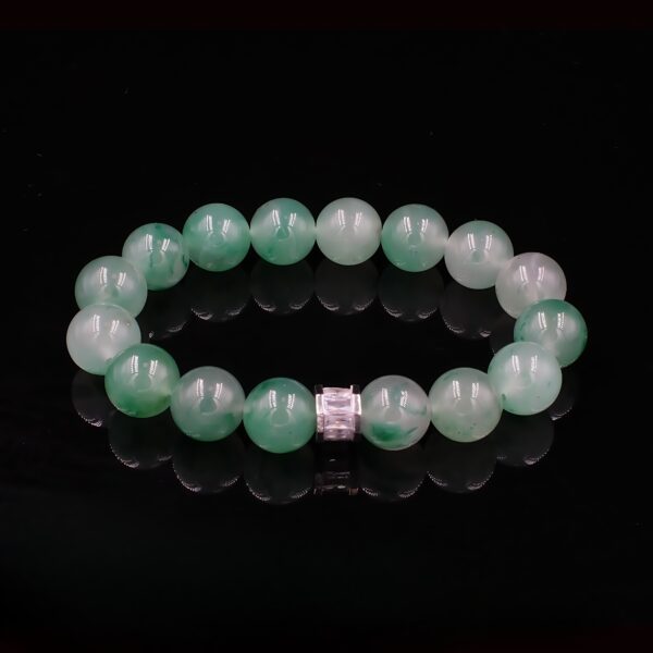 Vanying Stone Natural Round Bead Jadeite Bracelet