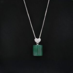 Vanying Stone Cylindrical Green Jadeite Pendant