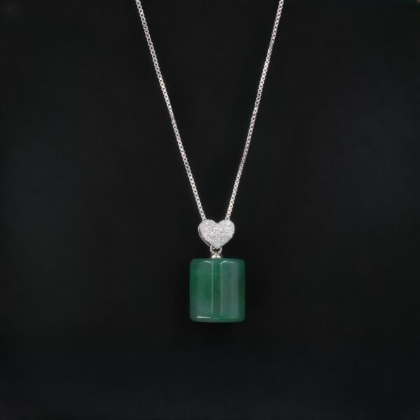 Vanying Stone Cylindrical Green Jadeite Pendant