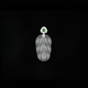 Vanying Stone Leaf-Carved Jadeite Pendant
