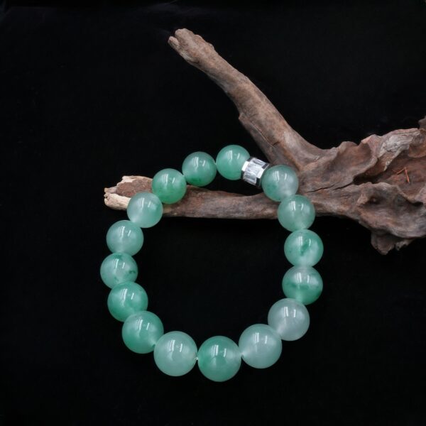 Vanying Stone Natural Round Bead Jadeite Bracelet