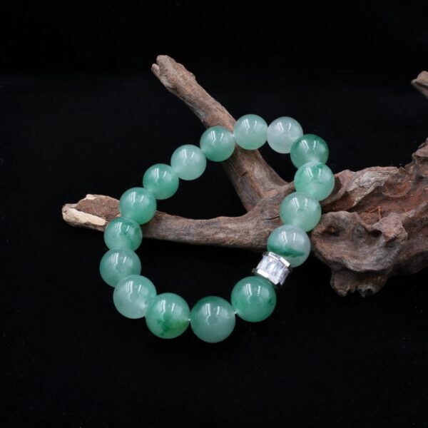 Vanying Stone Natural Round Bead Jadeite Bracelet