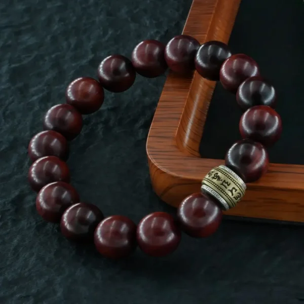 Vanying Stone Six-Syllable Mantra Blood Sandalwood & Rosewood Bracelet