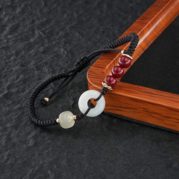 Vanying Stone Black Braided Safety Knot Bracelet