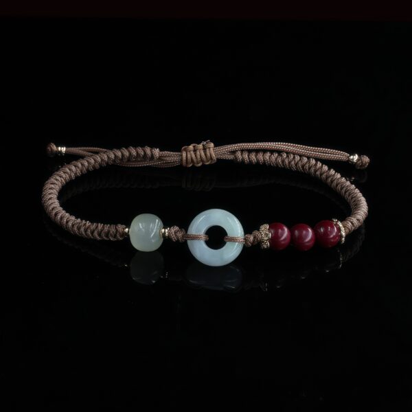 Vanying Stone Brown Braided Safety Knot Bracelet