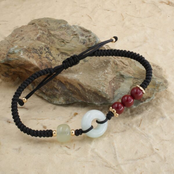 Vanying Stone Black Braided Safety Knot Bracelet