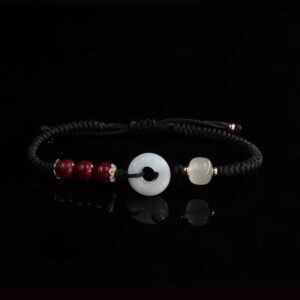 Vanying Stone Black Braided Safety Knot Bracelet