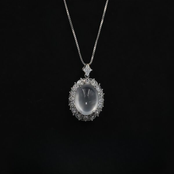 Vanying Stone Oval Cabochon Jadeite Pendant